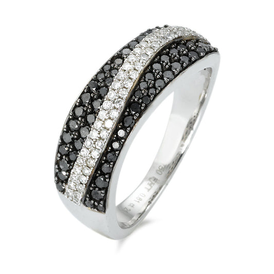 Anillo de dedo 750/oro blanco de 18 quilates Diamante 0.61 ct, 92 piedras, w-si