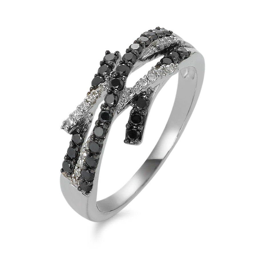 Anillo de dedo 750/oro blanco de 18 quilates Diamante 0.47 ct, 41 piedras, w-si