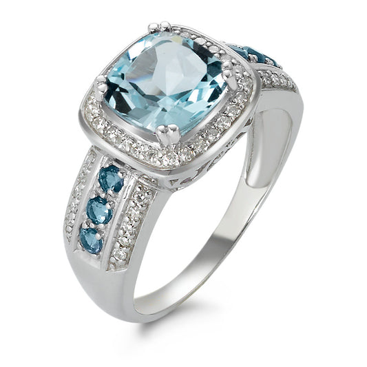 Anillo de dedo 750/oro blanco de 18 quilates Topacio 0.23 ct, w-si