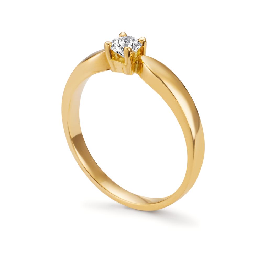 Anillo solitario 750/oro amarillo de 18 quilates Diamante 0.20 ct, w-si