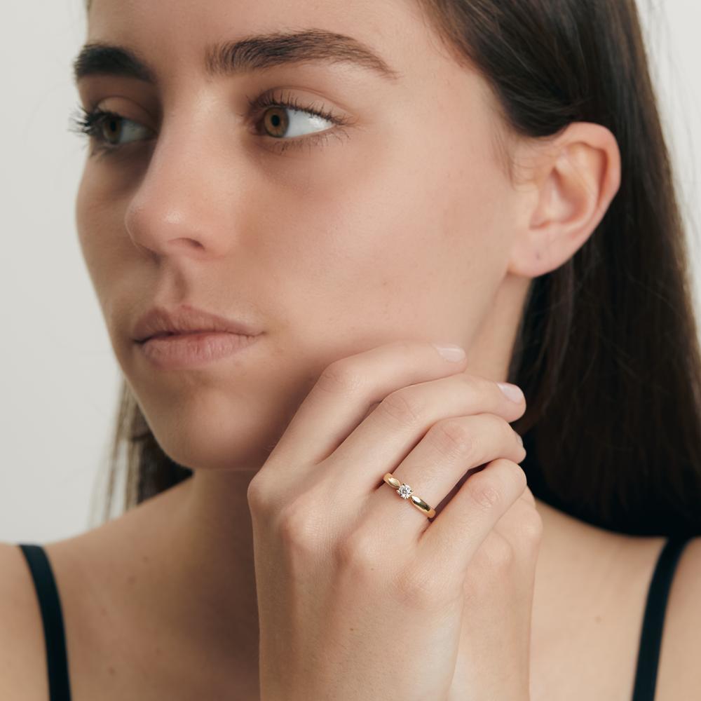 Anillo solitario 750/oro amarillo de 18 quilates Diamante 0.20 ct, w-si