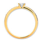 Anillo solitario 750/oro amarillo de 18 quilates Diamante 0.20 ct, 17 piedras, w-si