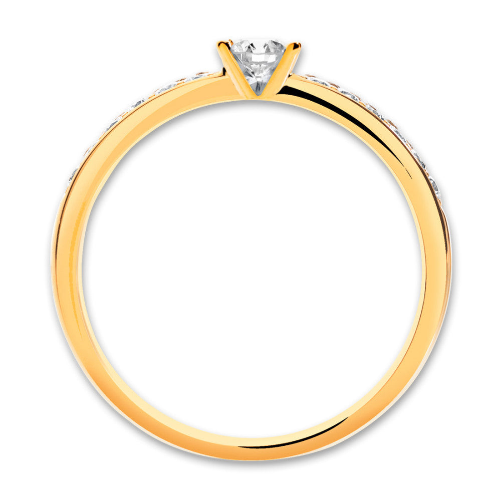 Anillo solitario 750/oro amarillo de 18 quilates Diamante 0.20 ct, 17 piedras, w-si