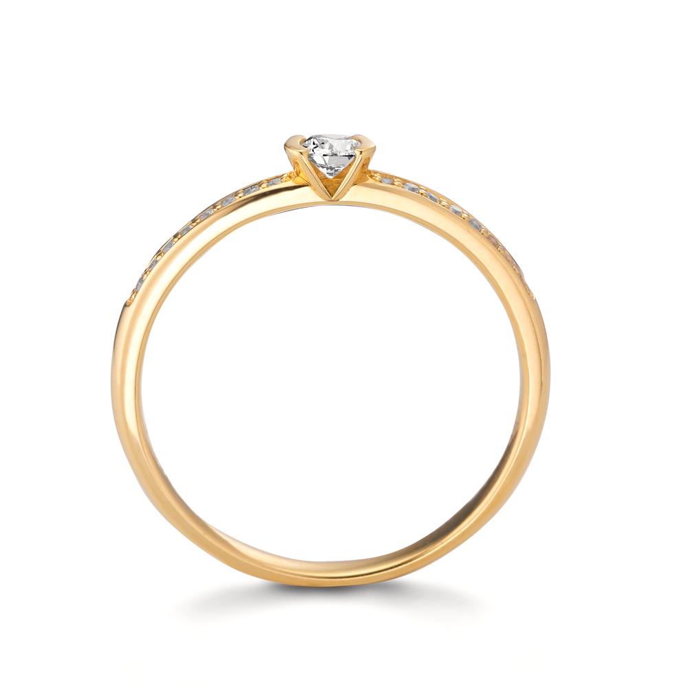 Anillo solitario 750/oro amarillo de 18 quilates Diamante 0.20 ct, 17 piedras, w-si