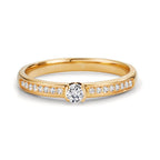 Anillo solitario 750/oro amarillo de 18 quilates Diamante 0.20 ct, 17 piedras, w-si