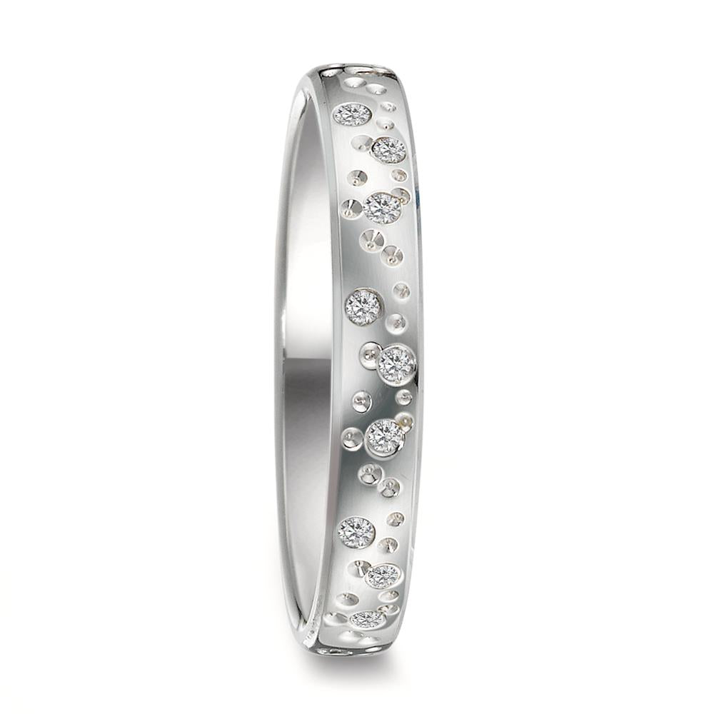 Anillo de dedo 750/oro blanco de 18 quilates Diamante 0.13 ct, 24 piedras, w-si estrella