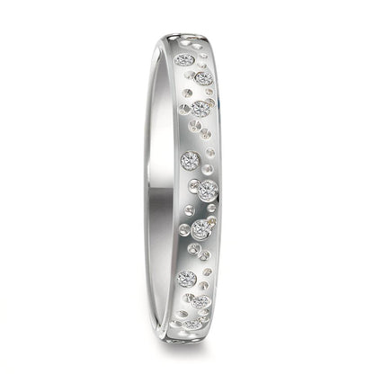 Anillo de dedo 750/oro blanco de 18 quilates Diamante 0.13 ct, 24 piedras, w-si estrella