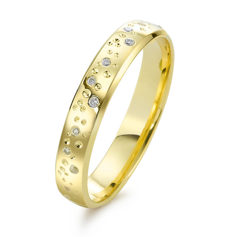 Anillo de dedo 750/oro amarillo de 18 quilates Diamante 0.13 ct, 24 piedras, w-si