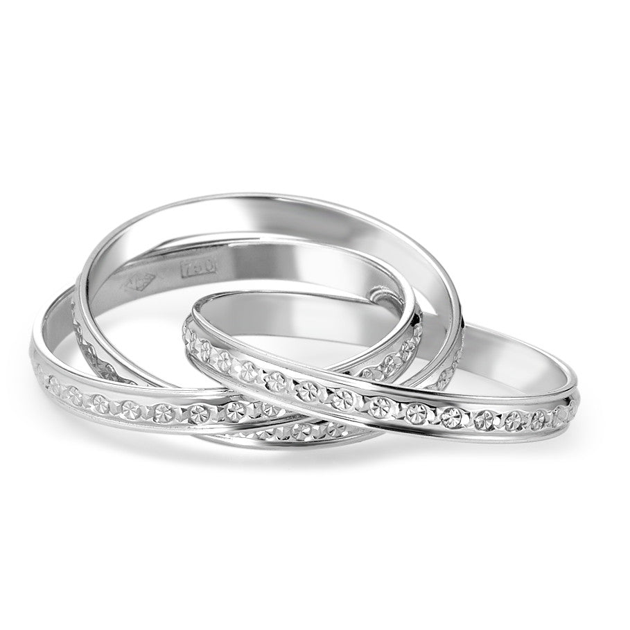 Anillo de dedo 750/oro blanco de 18 quilates