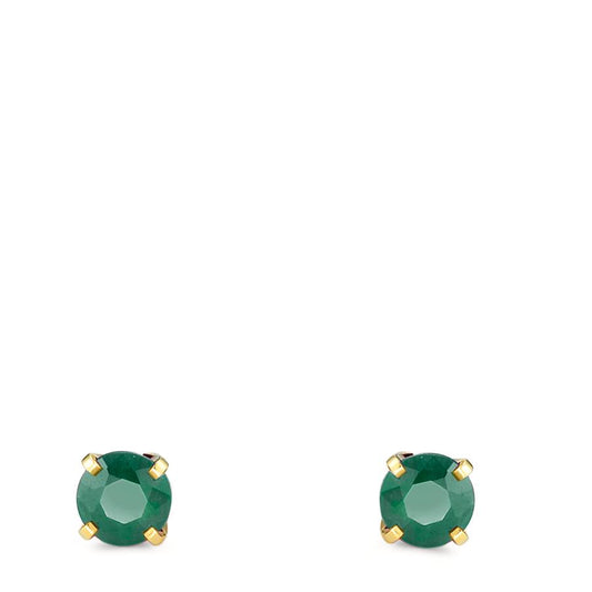 Pendientes 750/oro amarillo de 18 quilates Esmeralda 2 piedras Ø3.5 mm