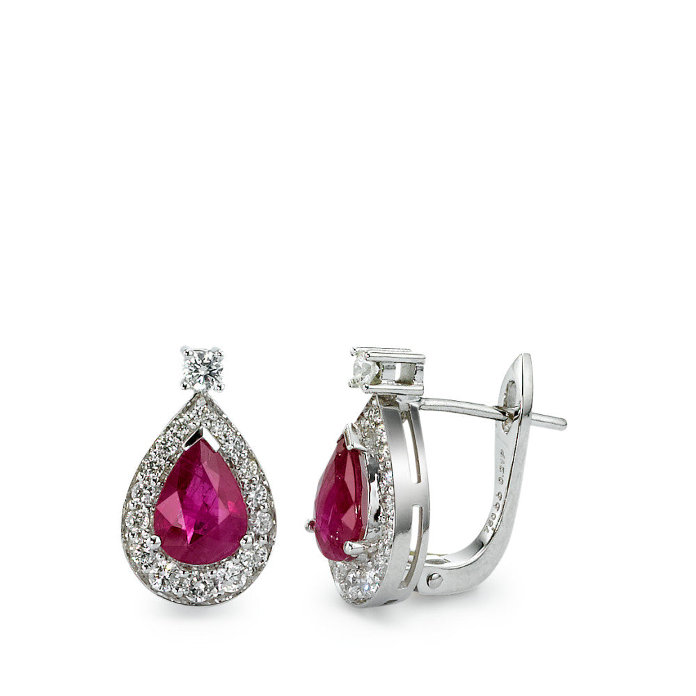 Pendientes 750/oro blanco de 18 quilates Rubí w-si