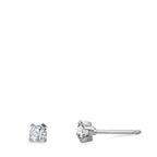 Pendientes 750/oro blanco de 18 quilates Diamante 0.20 ct, 2 piedras, w-si Ø3 mm