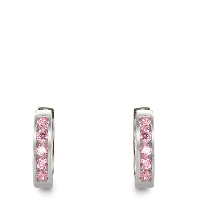 Aro con bisagra Plata Circonita rosa Rodio plateado
