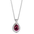 Collar 750/oro blanco de 18 quilates Rubí p1, Diamante 0.21 ct, 18 piedras, w-si 42 cm