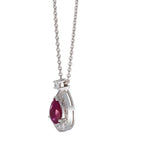 Collar 750/oro blanco de 18 quilates Rubí p1, Diamante 0.21 ct, 18 piedras, w-si 42 cm
