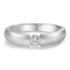 Anillo solitario 750/oro blanco de 18 quilates Diamante blanco, 0.20 ct, w-si Ø3.8 mm