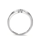 Anillo solitario 750/oro blanco de 18 quilates Diamante blanco, 0.20 ct, w-si Ø3.8 mm