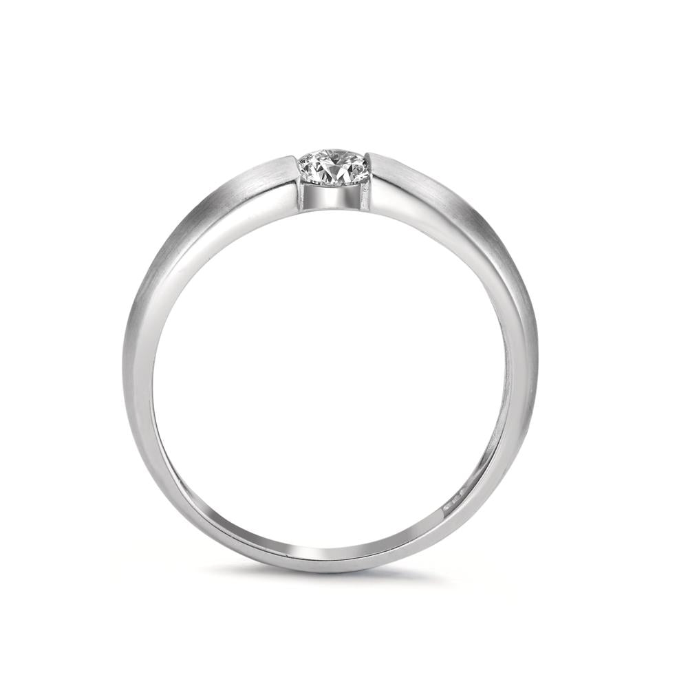 Anillo solitario 750/oro blanco de 18 quilates Diamante blanco, 0.20 ct, w-si Ø3.8 mm
