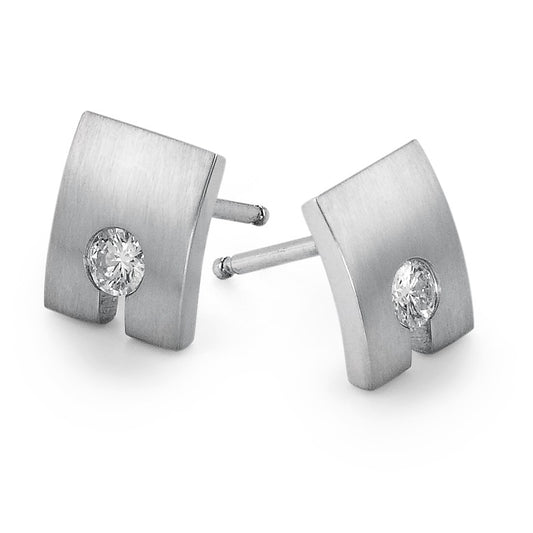 Pendientes 750/oro blanco de 18 quilates Diamante 0.20 ct, 2 piedras, w-si