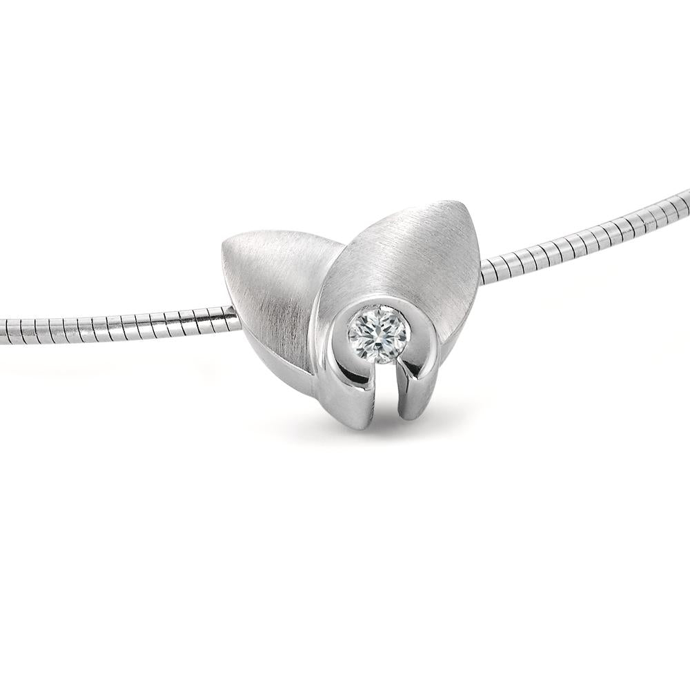 Colgante 750/oro blanco de 18 quilates Diamante 0.12 ct, w-si