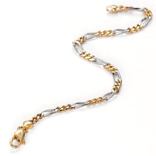 Pulsera 750/oro amarillo de 18 quilates, 750/oro blanco de 18 quilates 19 cm