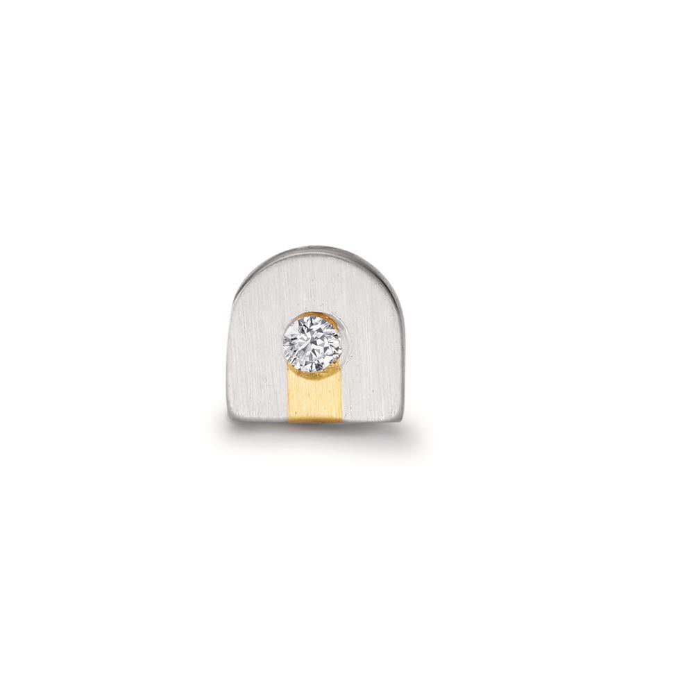 Pendientes 1ud 950 platino Diamante 0.02 ct, w-si