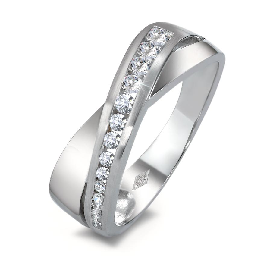 Anillo de dedo 750/oro blanco de 18 quilates Circonita 15 piedras