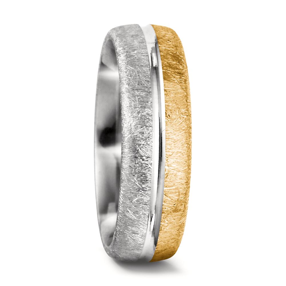 Anillo de pareja 750/oro amarillo de 18 quilates, 750/oro blanco de 18 quilates