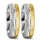 Anillo de pareja 750/oro amarillo de 18 quilates, 750/oro blanco de 18 quilates