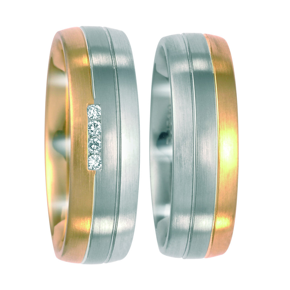 Anillo de dedo 500 paladio, 750/oro amarillo de 18 quilates, 750/oro blanco de 18 quilates