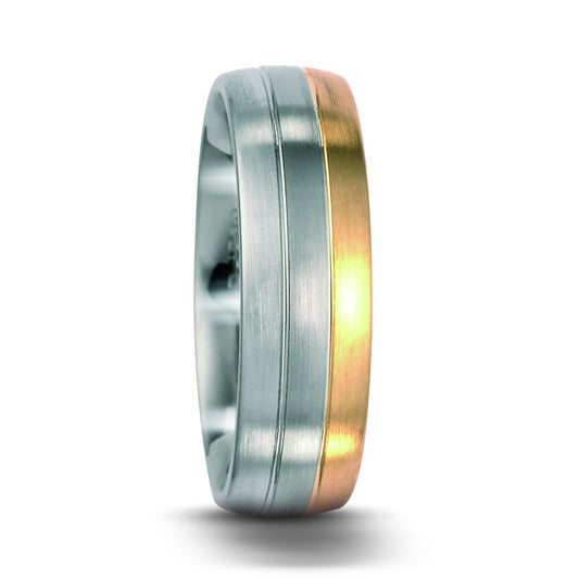 Anillo de dedo 500 paladio, 750/oro amarillo de 18 quilates, 750/oro blanco de 18 quilates