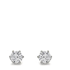 Pendientes 750/oro blanco de 18 quilates Moissanita 2 piedras Ø5 mm