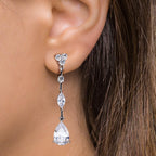 Pendientes Plata Circonita Rodio plateado