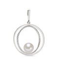 Colgante 750/oro blanco de 18 quilates Diamante 0.35 ct, 55 piedras, w-si Perla cultivada de agua dulce