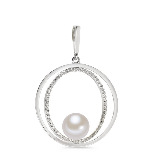 Colgante 750/oro blanco de 18 quilates Diamante 0.35 ct, 55 piedras, w-si Perla cultivada de agua dulce