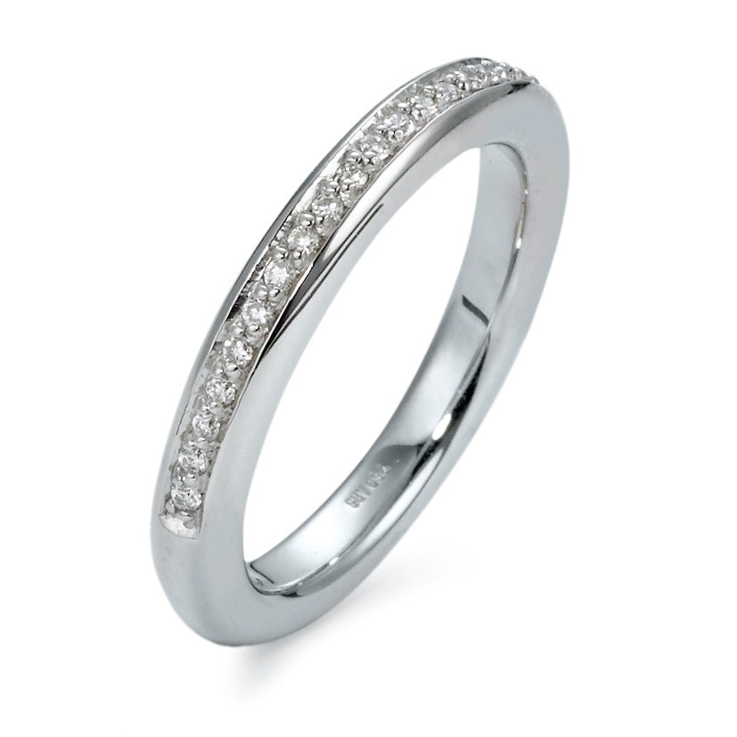 Anillo de memoria 750/oro blanco de 18 quilates Diamante 0.18 ct, 29 piedras, w-si