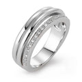Anillo de dedo 750/oro blanco de 18 quilates Diamante 0.08 ct, 19 piedras, w-si