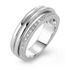 Anillo de dedo 750/oro blanco de 18 quilates Diamante 0.08 ct, 19 piedras, w-si