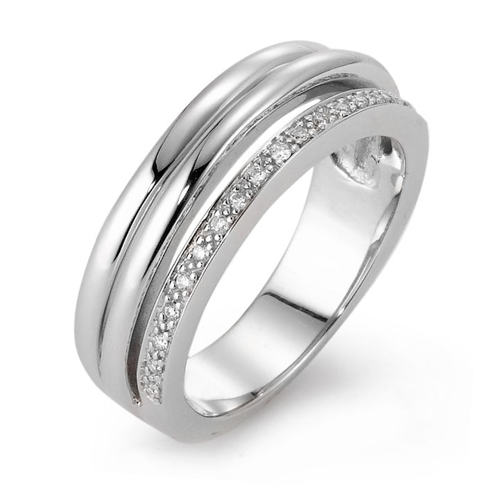 Anillo de dedo 750/oro blanco de 18 quilates Diamante 0.08 ct, 19 piedras, w-si