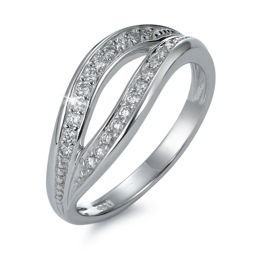 Anillo de dedo 750/oro blanco de 18 quilates Diamante 0.22 ct, 22 piedras, w-si