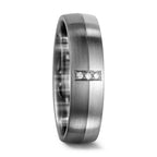 Anillo de pareja Oro blanco de 375/9 quilates, 500 paladio Diamante 0.03 ct, 3 piedras, tw-si