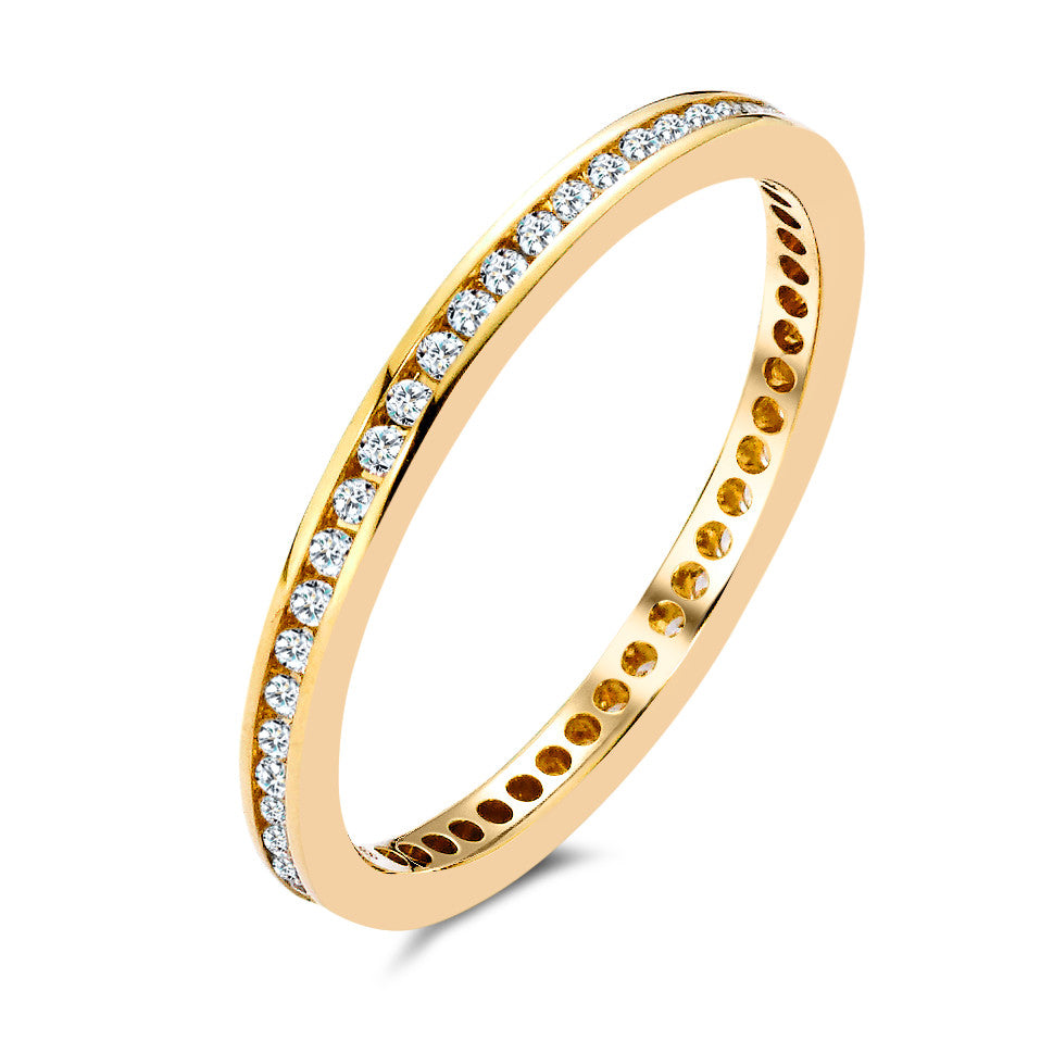Anillo de memoria 750/oro amarillo de 18 quilates Diamante 0.25 ct, 50 piedras, w-si