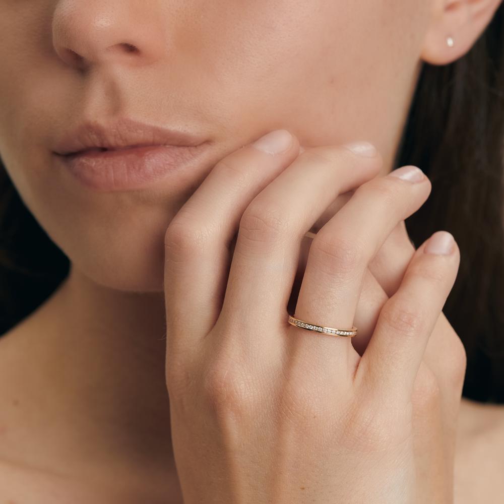 Anillo de memoria 750/oro amarillo de 18 quilates Diamante 0.25 ct, 50 piedras, w-si