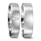Anillo de pareja 750/oro blanco de 18 quilates