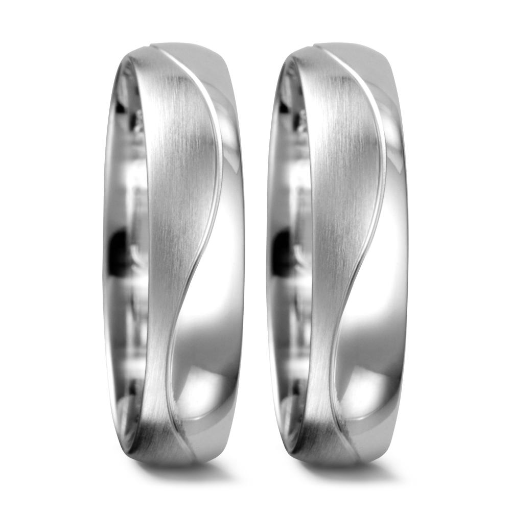 Anillo de pareja 750/oro blanco de 18 quilates