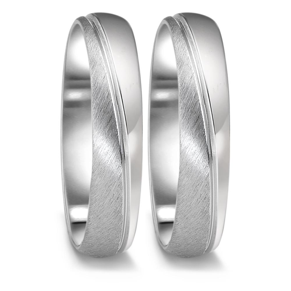 Anillo de pareja 750/oro blanco de 18 quilates