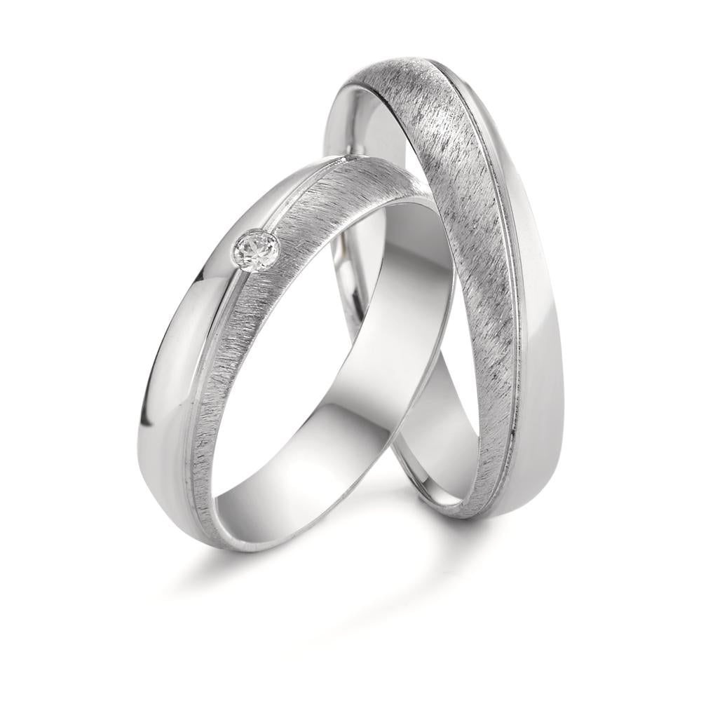 Anillo de pareja 750/oro blanco de 18 quilates Diamante 0.04 ct, tw-vsi