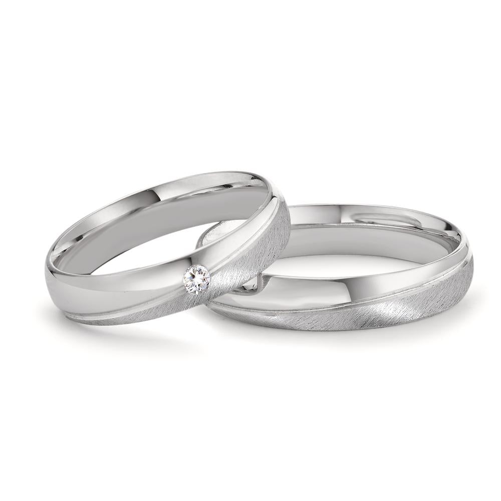 Anillo de pareja 750/oro blanco de 18 quilates Diamante 0.04 ct, tw-vsi