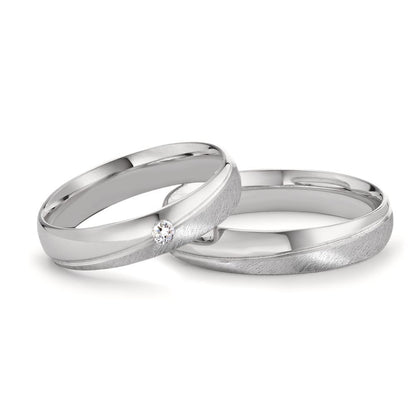 Anillo de pareja 750/oro blanco de 18 quilates Diamante 0.04 ct, tw-vsi