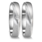 Anillo de pareja 750/oro blanco de 18 quilates Diamante 0.04 ct, tw-vsi
